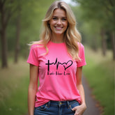 Women’s “Faith • Hope • Love” Graphic T-Shirt – Inspirational Christian Tee